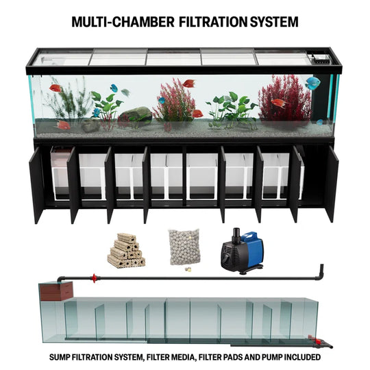 600 Gallon Tempered Glass Aquarium Black