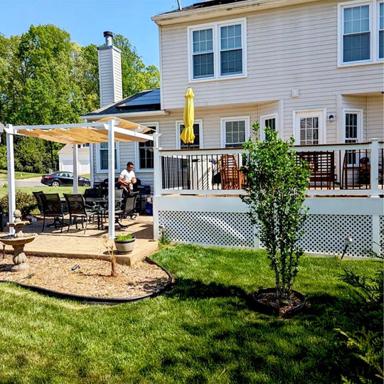 Gazebo Outdoor Retractable White Heavy-Duty Aluminum Pergola with Extra Top Roof