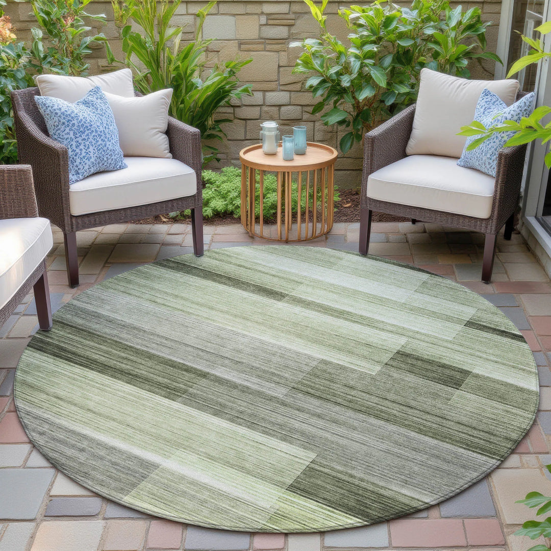 Machine Washable Indoor/Outdoor Geo Blocks Chantille Rug