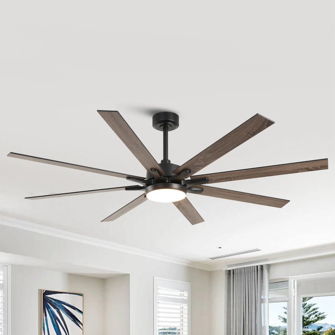 65-Inch Modern Reversible Dimmable Large Ceiling Fan with Light and Remote