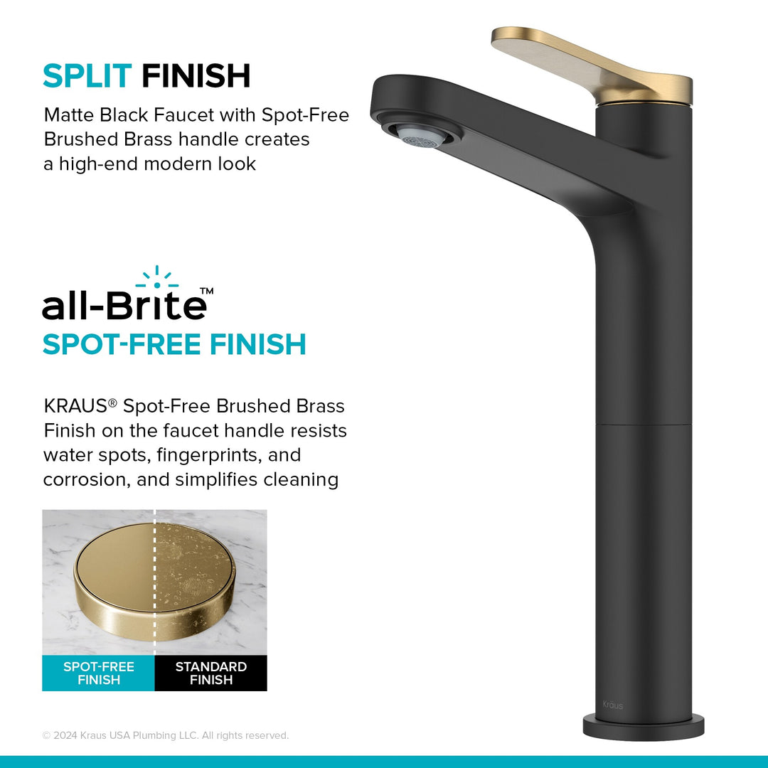 Indy Single Handle Vessel Bathroom Faucet with Pop up Drain