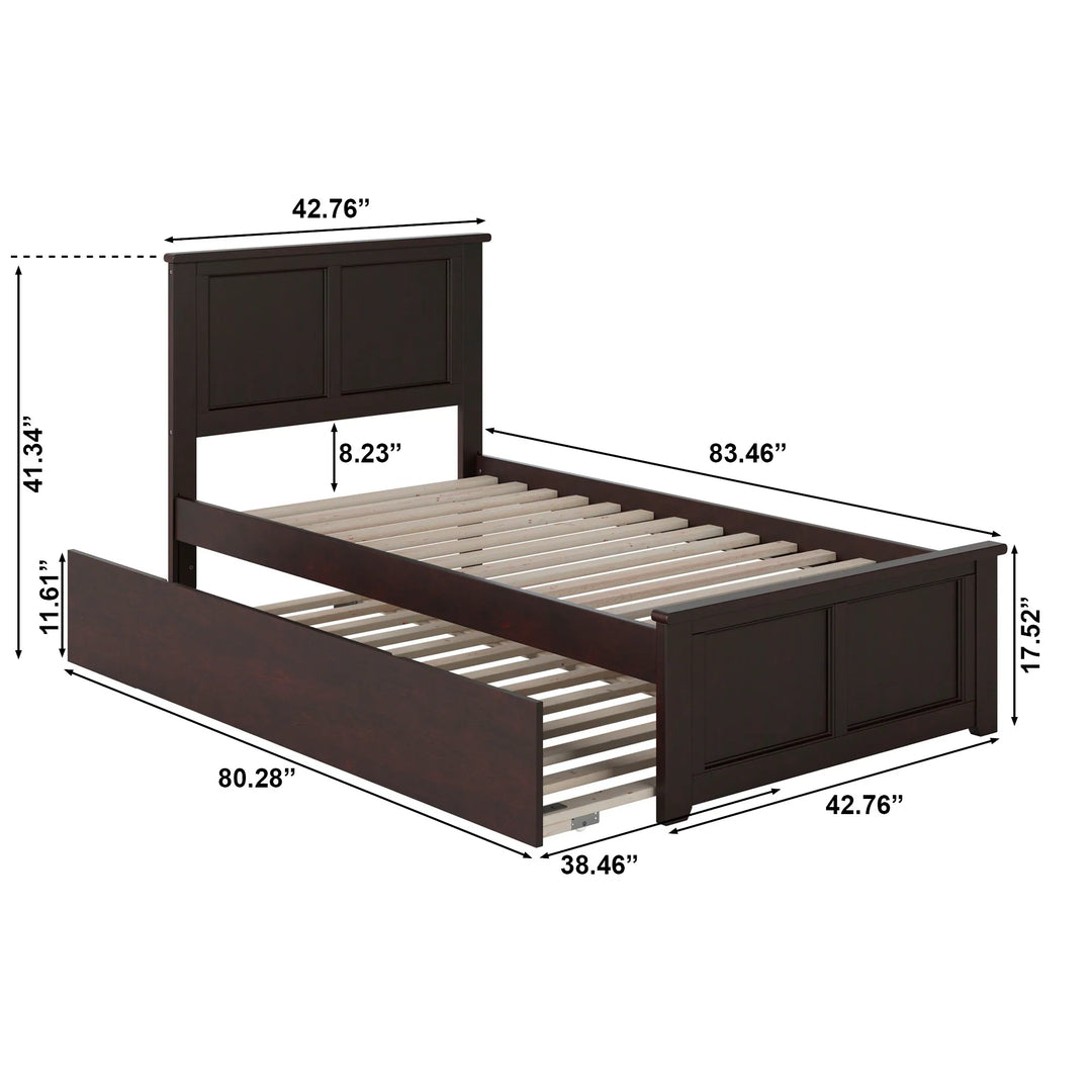 Madison Platform Bed with Matching Footboard & Trundle