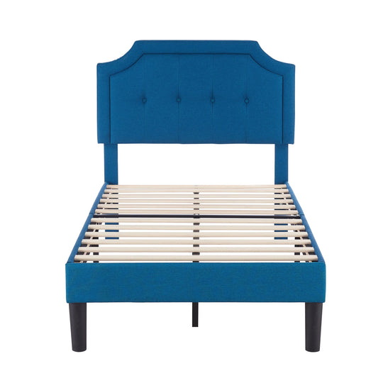 Javlergo Modern Upholstered Bed Frame with Height Adjustable Headboard Heavy-Duty Frame No Box Spring Needed