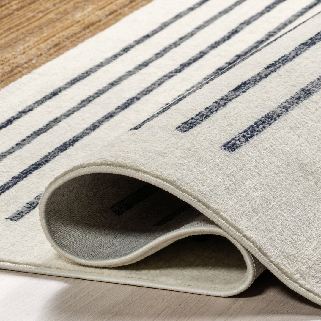 Keeva Modern Striped Fringe Area Rug