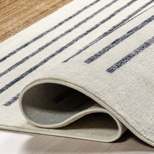 Keeva Modern Striped Fringe Area Rug