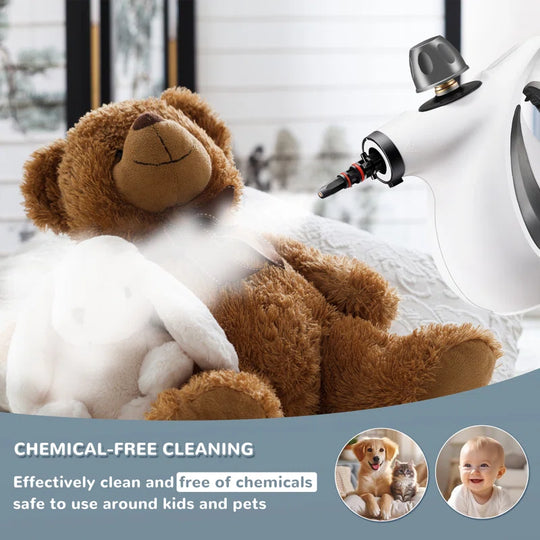 Handheld Steam Cleaner, Portable Steamer with Large Capacity,11-Piece Accessory Set for Floor, Car, Carpet, Upholstery, Couch, Tile, Windows Cleaning