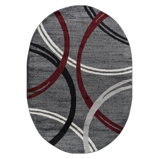 Contemporary Abstract Circles Design Area Rug