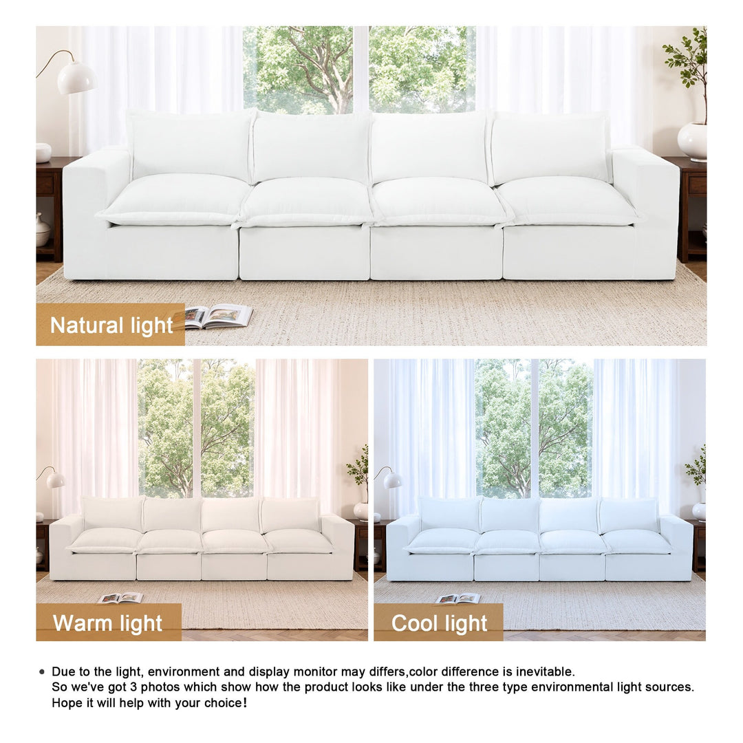 No Assembly Chenille Modular Sectional Sofa Comfy Cloud Couch