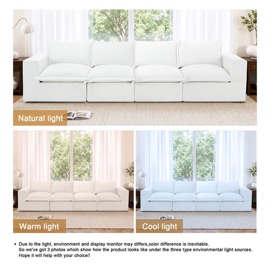 No Assembly Chenille Modular Sectional Sofa Comfy Cloud Couch