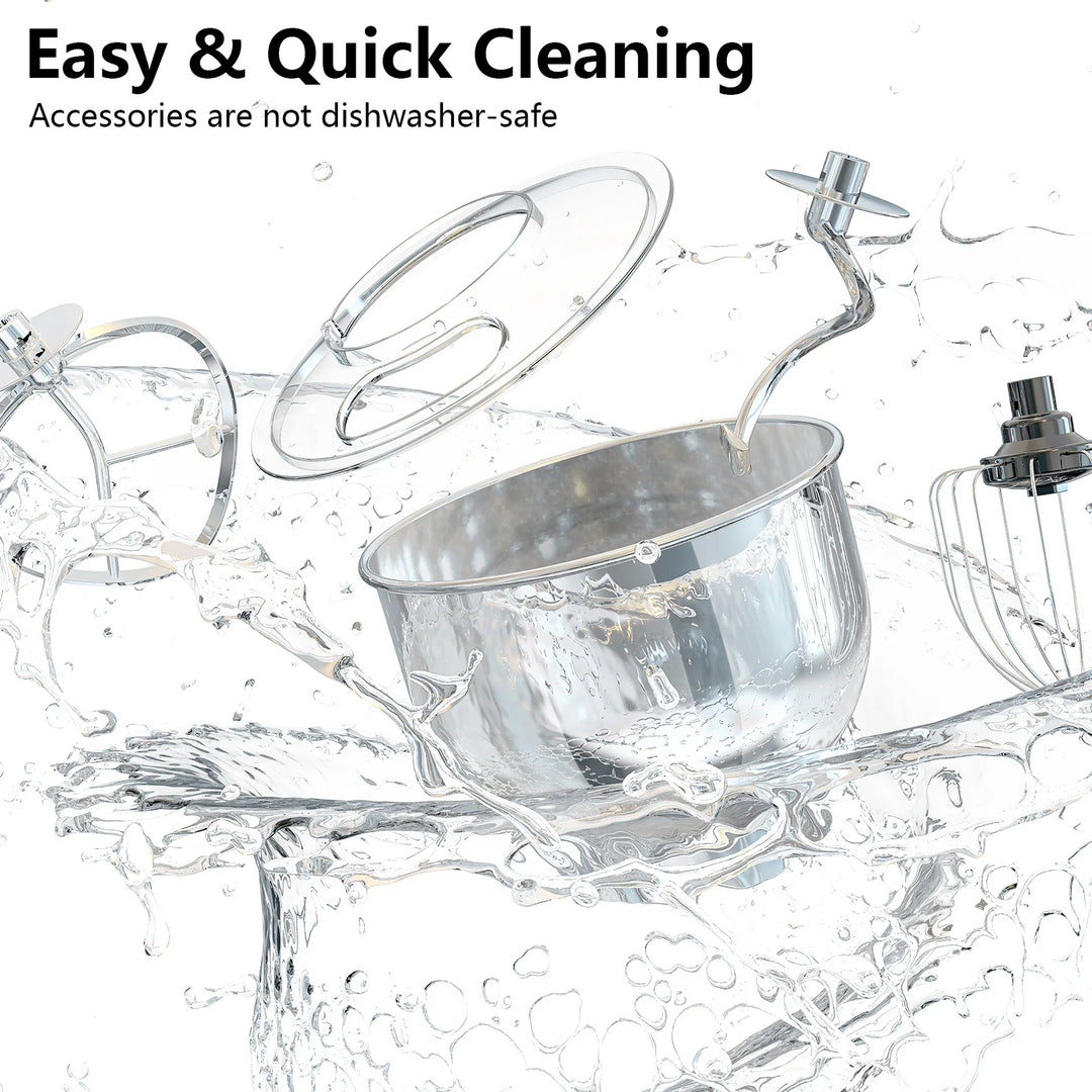 5.3 Qt Digital Display Stand Kitchen Food Mixer 6 Speed with Egg Whisk, Dough Hook & Flat Beater