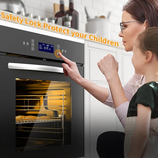 24"2.6 Cu. Ft Three Layer Tempered Glass Multifunctional Single Electric Wall Oven with Convection Touch Control in Stainless Steel