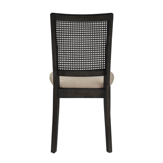 Eleanor Beige Linen Rattan Dining Chairs (Set of 2) by  Classic