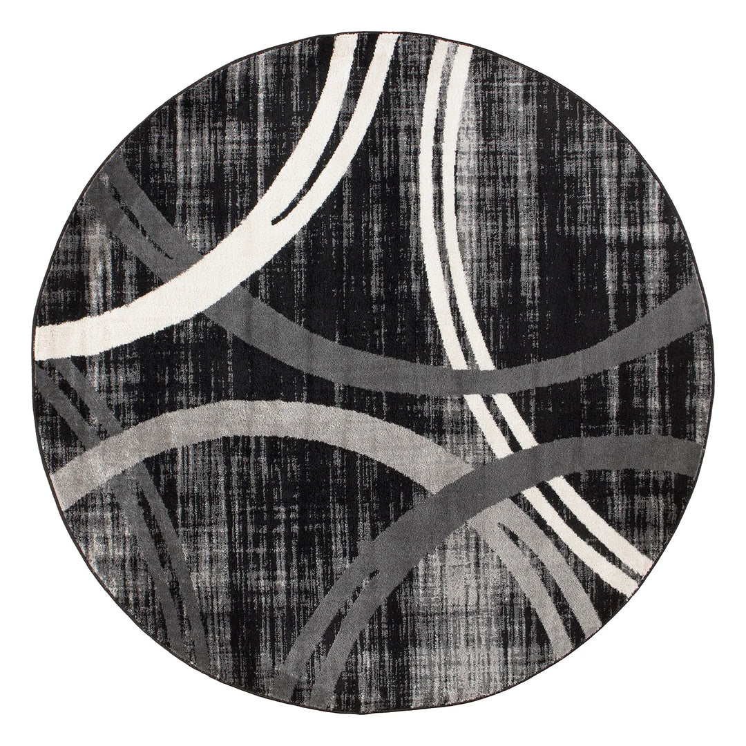 Contemporary Abstract Circles Design Area Rug