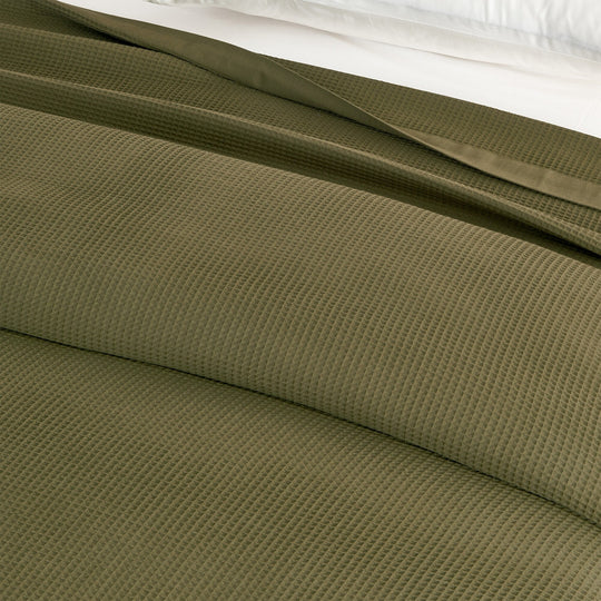 Luxurious 100% Cotton Soft Waffle Weave Knit Blanket