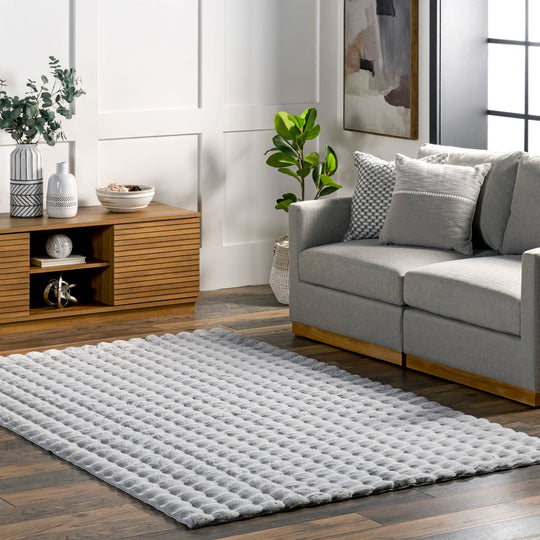 Jeni Solid Plush Machine Washable Area Rug
