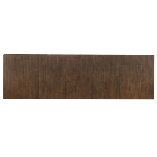 Extendable Dining Table Set for 12 - 9 Piece Rectangular Table & Chair Set - Amish Brown Finish