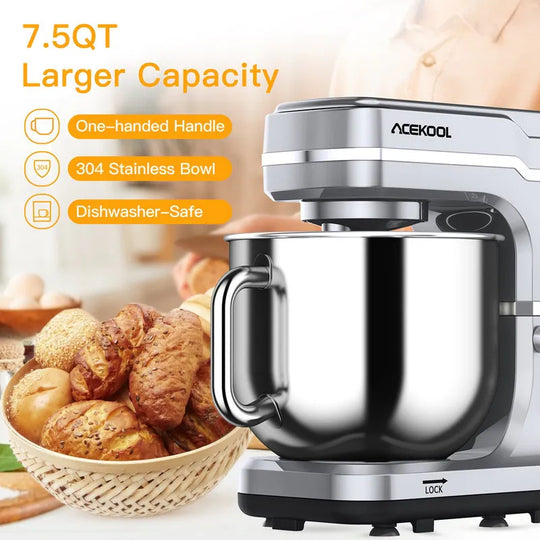 7.5 Quarts 10 Speed Tilt Head Kitchen Stand Mixer