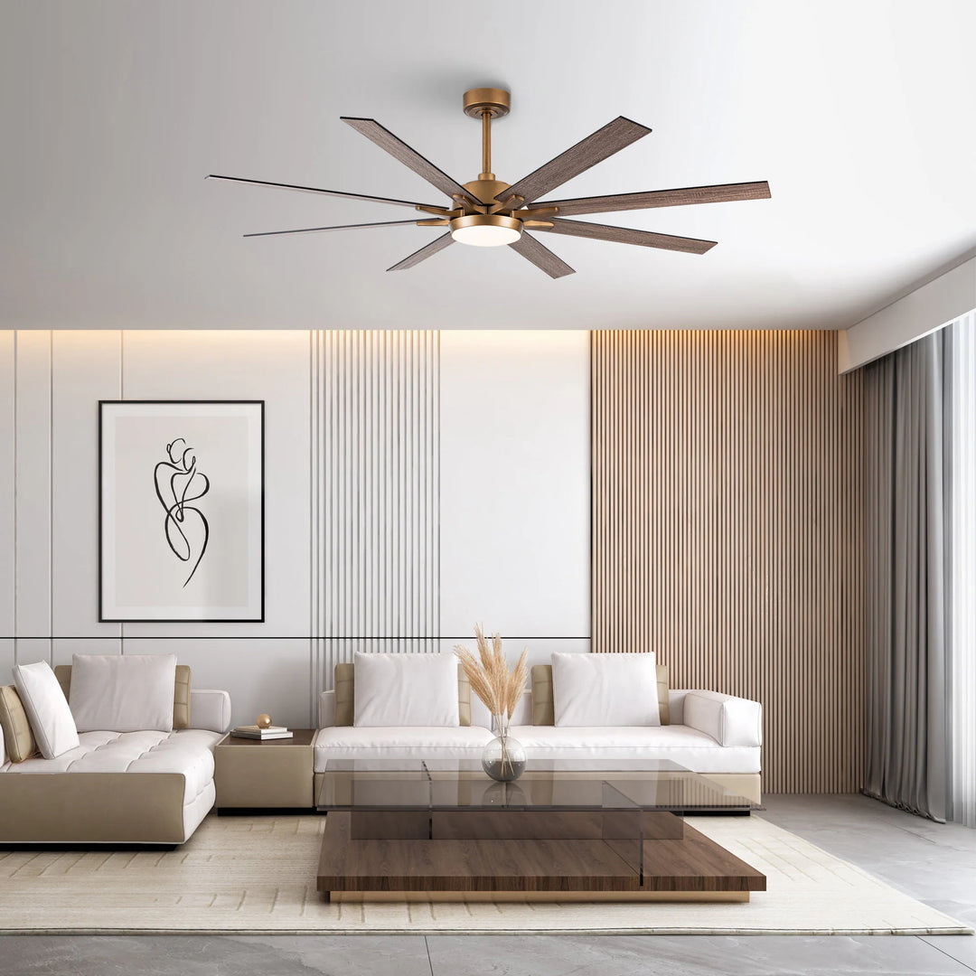 65-Inch Modern Reversible Dimmable Large Ceiling Fan with Light and Remote