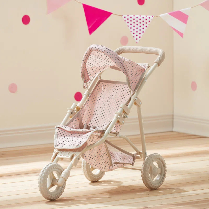 Olivia'S Little World Doll Jogging-Style Stroller, Pink/Cream/Gray