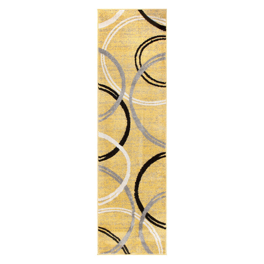 Contemporary Abstract Circles Design Area Rug