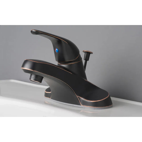 Classic Single Handle Centerset Lavatory Faucet with Pop-Up Drain Assembly