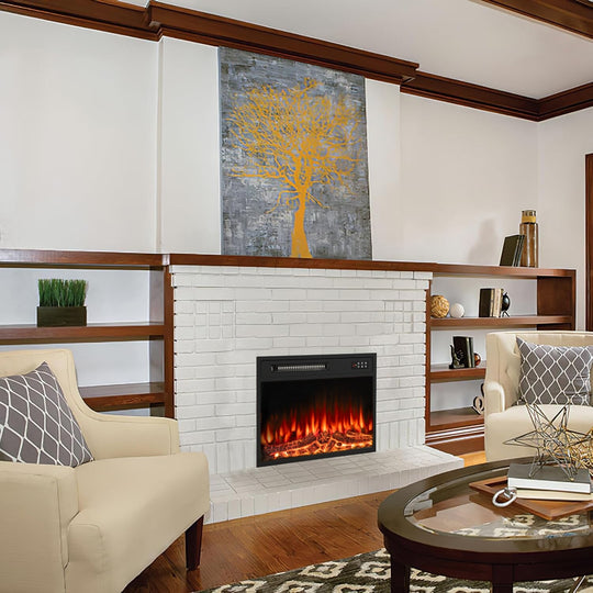 18/23 Inches Electric Fireplace Heater, 750/1500W Electric Fireplace Insert with Overheating Protection