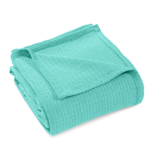 Waffle Weave Honeycomb Knit Soft Cotton Blanket
