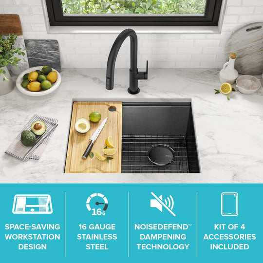 Kore Workstation Undermount Stainless Steel Kitchen Sink