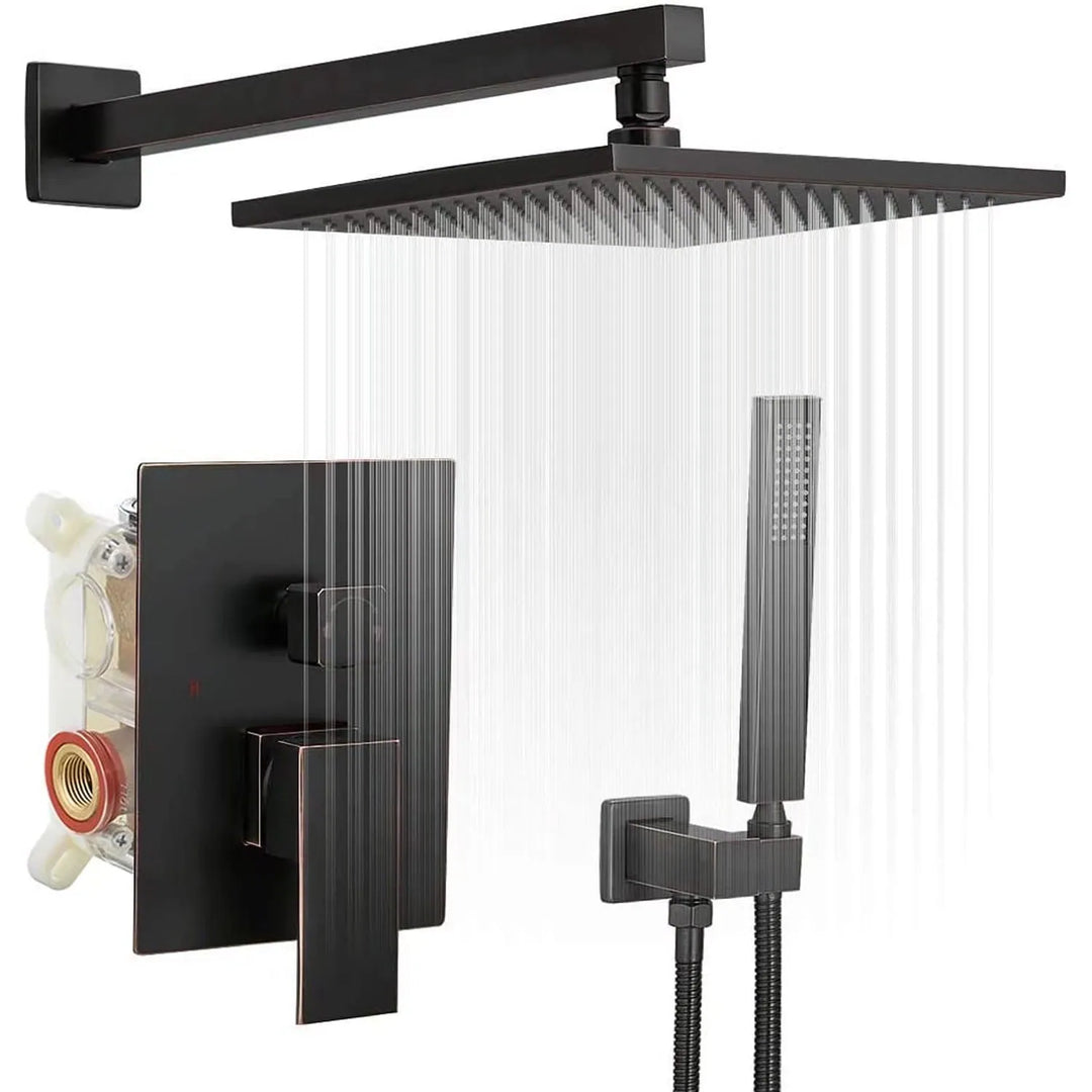 Rain Shower Faucet System Head Oil Rubbed Bronze with 10 Inch