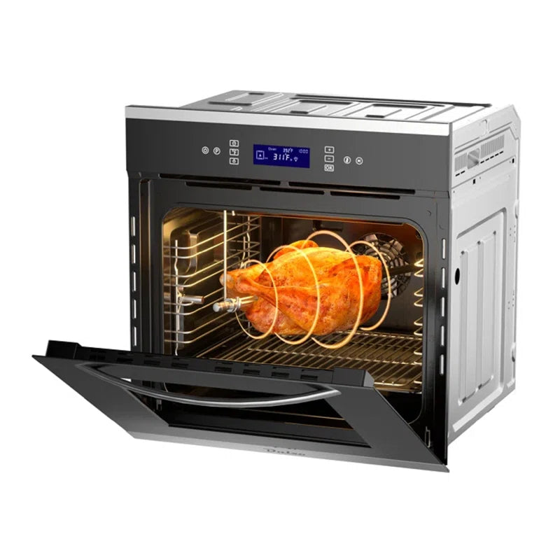 24"2.6 Cu. Ft Three Layer Tempered Glass Multifunctional Single Electric Wall Oven with Convection Touch Control in Stainless Steel