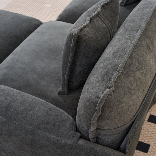 - 6-Piece Modular U-Shaped 143.31" Sectional Sofa with 2 Movable Ottomans