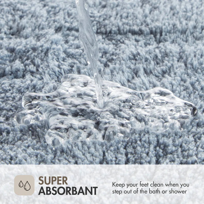Evan 100% Cotton Tufted Bath Rug with Non-Slip Backing