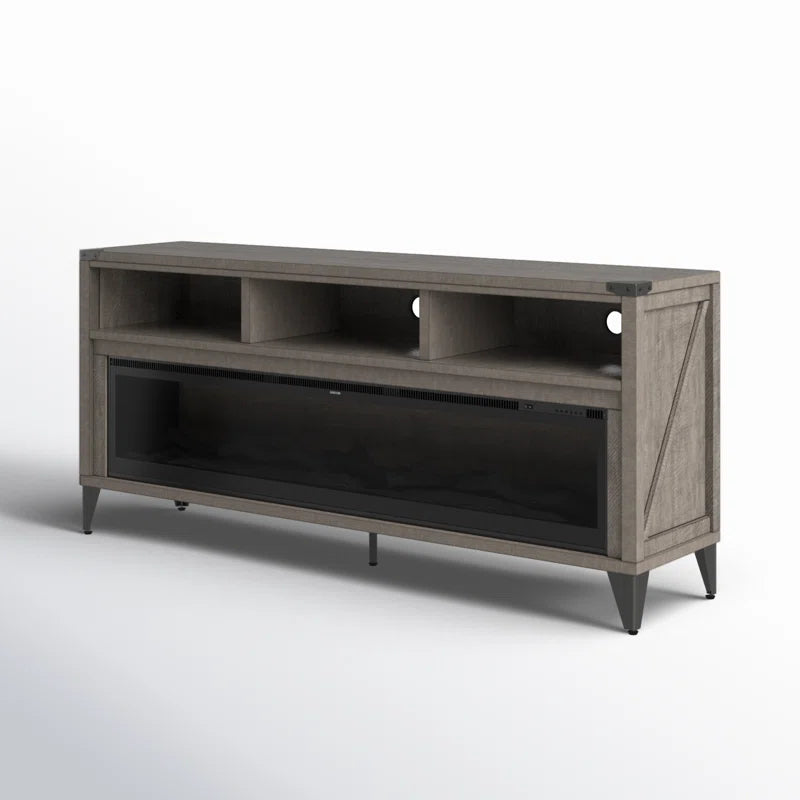 Bowrah TV Stand for Tvs up to 75" with Electric Fireplace Included