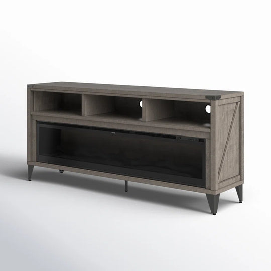 Bowrah TV Stand for Tvs up to 75" with Electric Fireplace Included