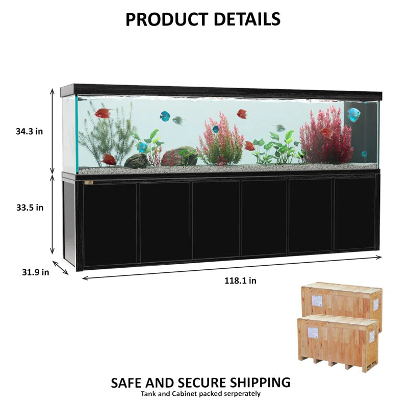 500 Gallon Tempered Glass Aquarium Black
