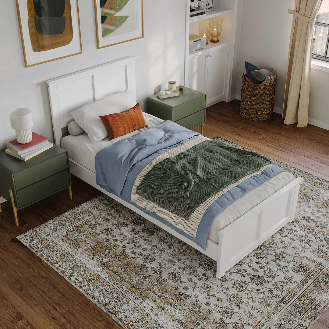 Charlotte Solid Wood Low Profile Platform Bed with Matching Footboard