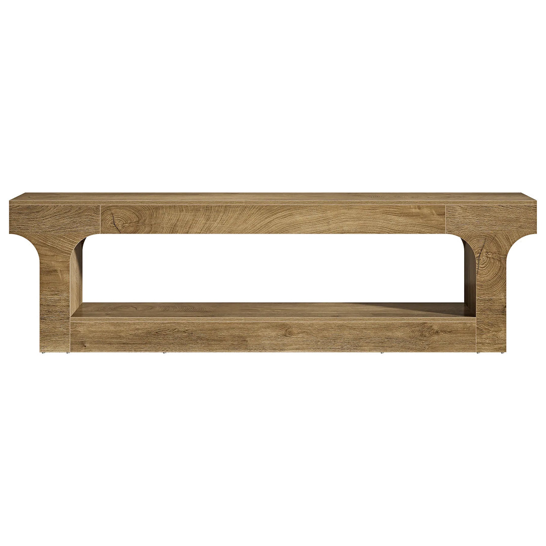 63 Inch Long TV Stand for 55/60/65/75-Inch Tvs, 2-Tier TV Console - 13.77" D X 63" W X 20.47" H