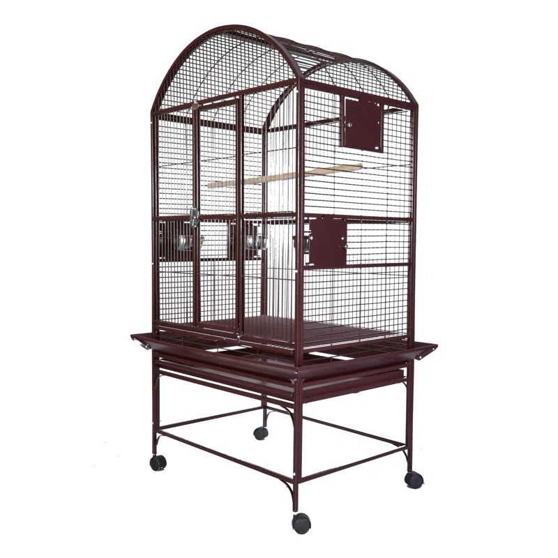 Cleveland 63'' Iron Dome Top Floor Bird Cage with Wheels