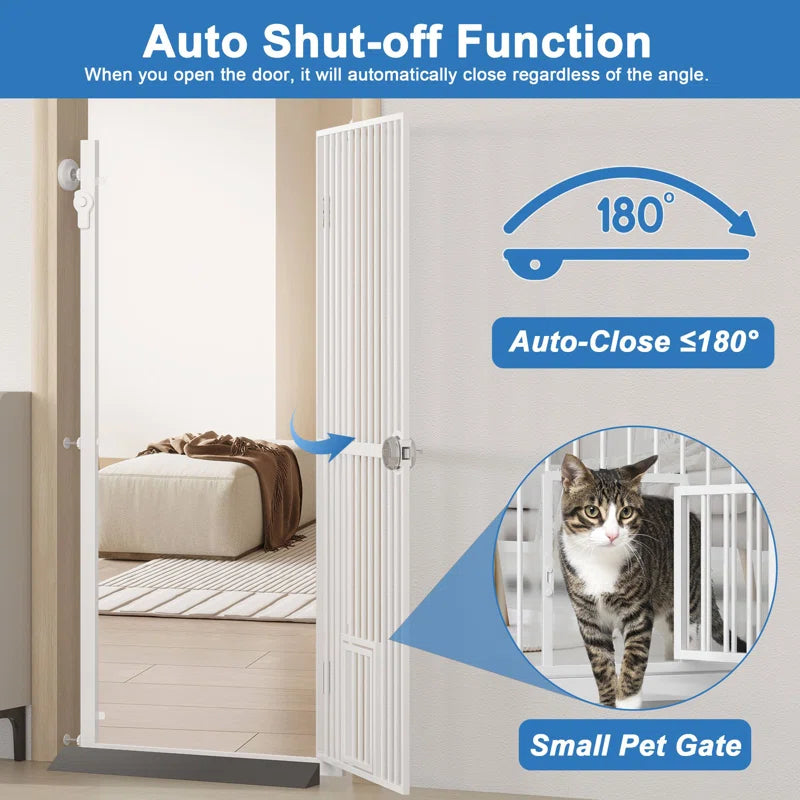 Eresmia 61“ Extra Tall Pet Gate for Doorway, Adjustable Pressure Mounted Pet Gate with Door