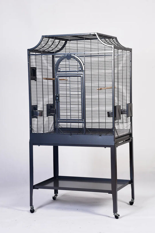 Charlonda 63'' Iron Victorian Top Flight Cage with Wheels