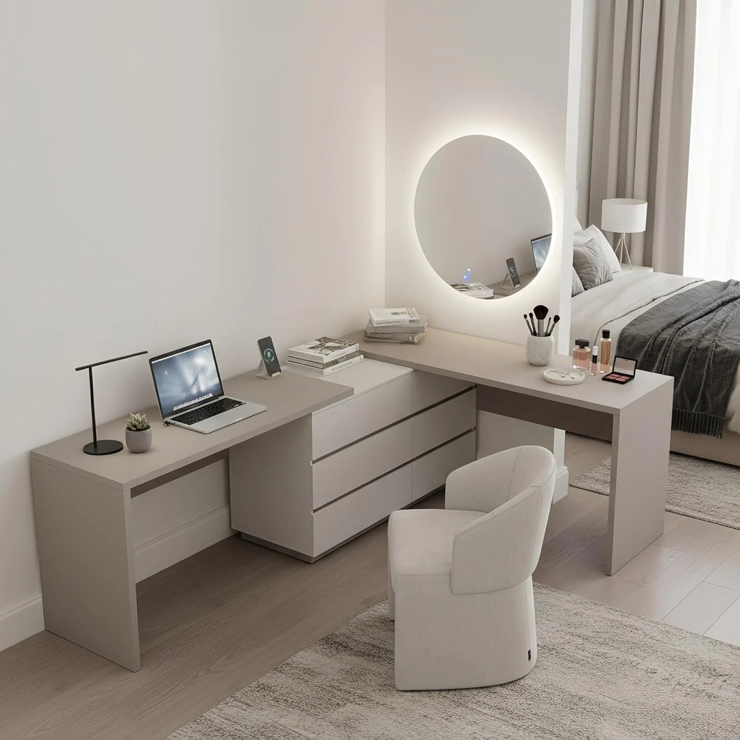 144 Inch Modern Home Office Expandable Dresser Desk
