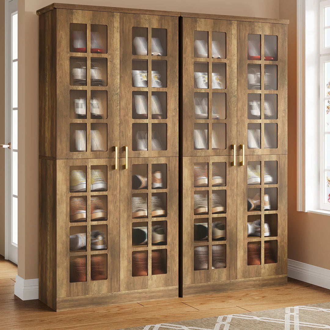 8-Tier Modern Shoe Storage Cabinet with Doors and Adjustable Shelves
