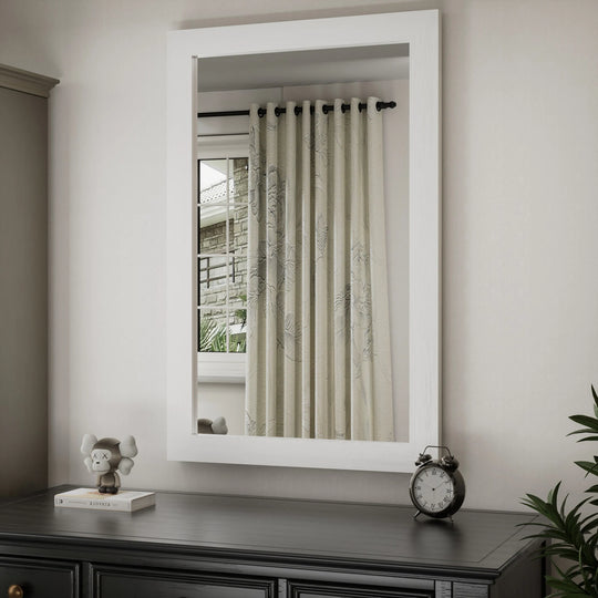 Farmhouse Barn Door Solid Wood Frame Bathroom Vanity Wall Mirror