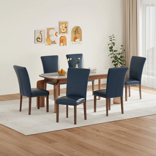 RENEWLINE Dining Chairs, Fabric with Nailhead Trim and Wood Legs