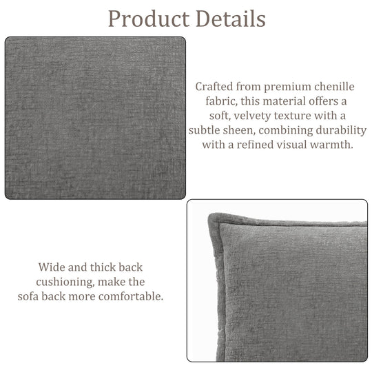 No Assembly Chenille Modular Sectional Sofa Comfy Cloud Couch
