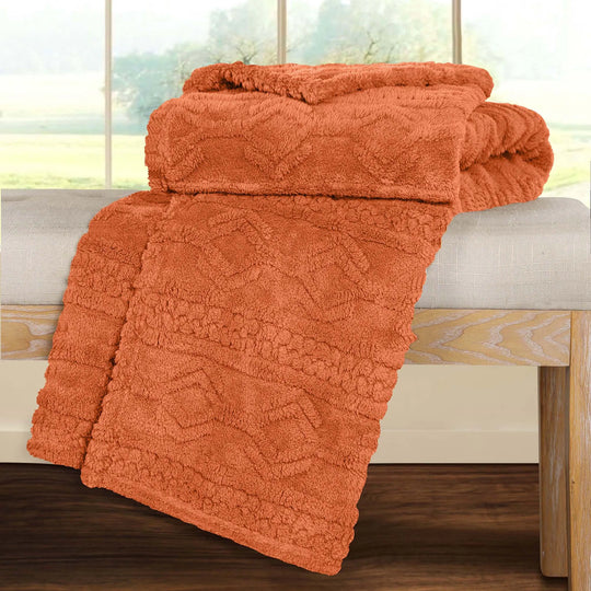 Arctic Boho Jacquard Plush Fluffy Fleece Blanket