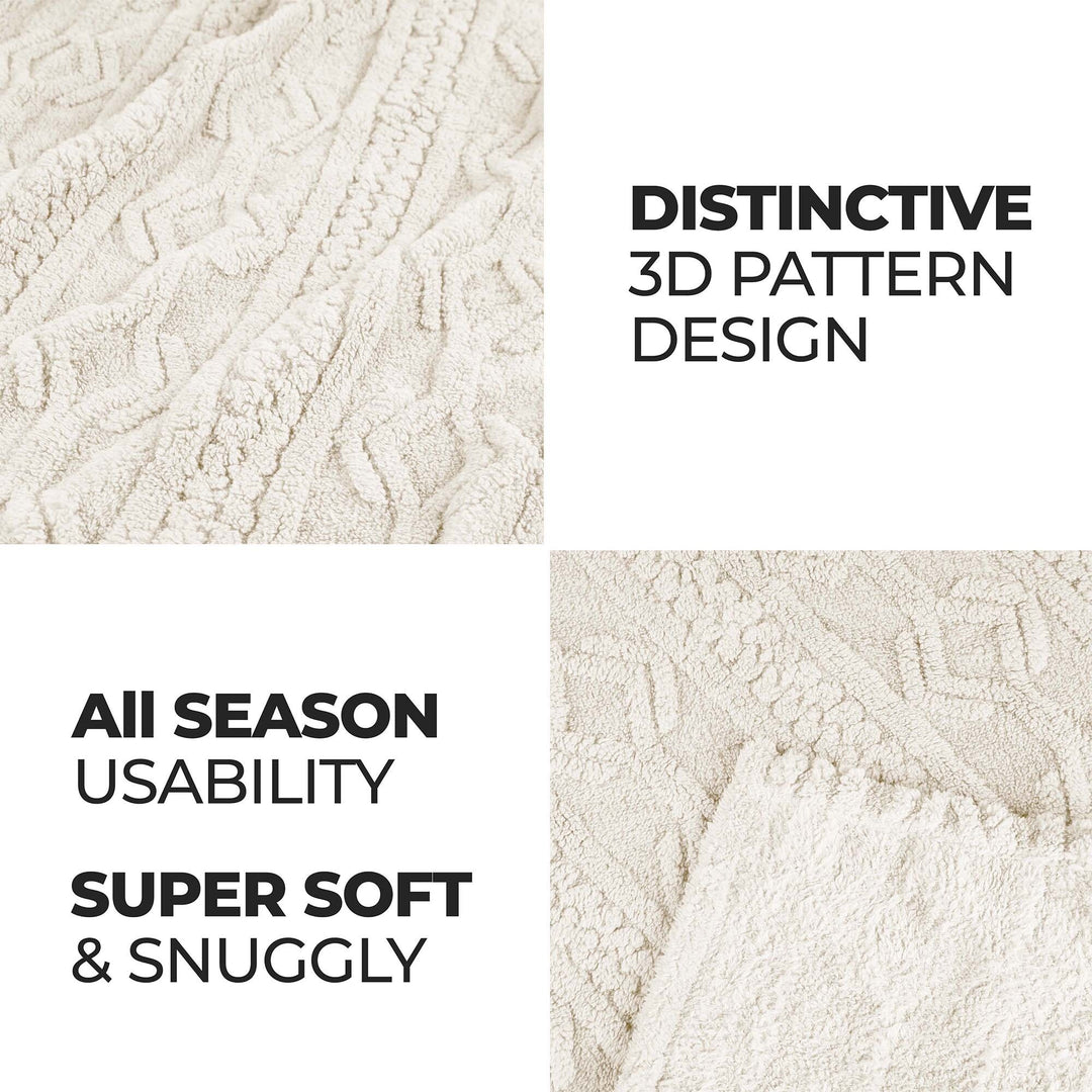 Arctic Boho Jacquard Plush Fluffy Fleece Blanket