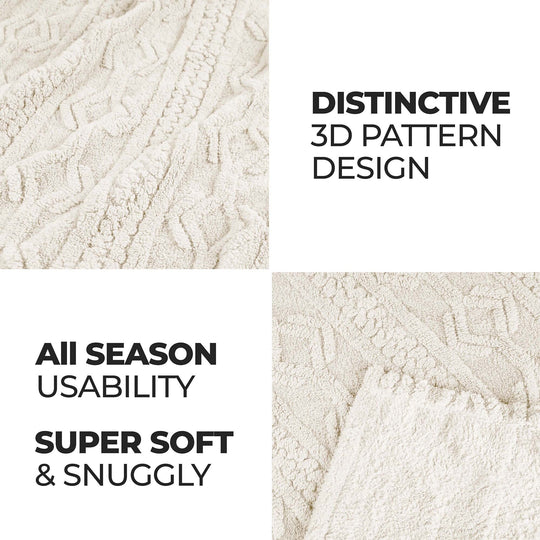 Arctic Boho Jacquard Plush Fluffy Fleece Blanket