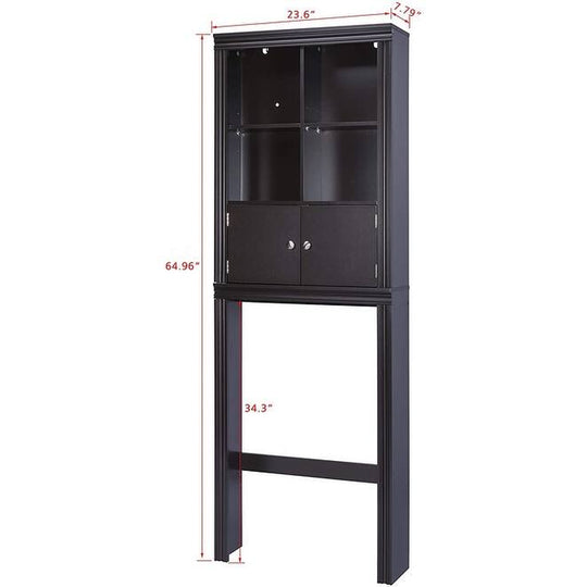 Spirich Home Bathroom Shelf over the Toilet with 4 Cubbies, Bathroom Cabinet Organizer over Toilet, Space Saver Cabinet Storage