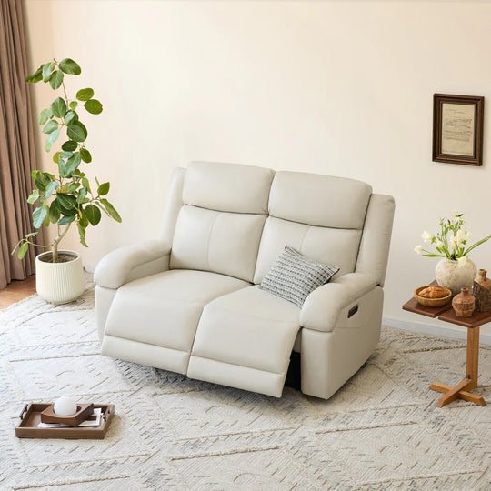 Hadlee Genuine Leather Reclining Sofa with Multi-Function Console.